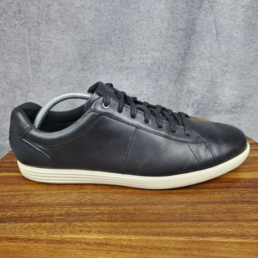 Cole Haan Shoes Men's 10.5 M Black Leather Grand Reagan Lace Up Casual Sneakers